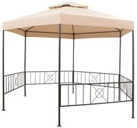 vidaXL Gartenpavillon Partyzelt Hexagonal Beige 323x265 cm