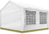 TOOLPORT Partyzelt Pavillon 3x4 m in wei&szlig; PE Plane 350 N Wasserdicht UV Schutz