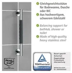Edelstahl Wandhaltegriff Secura 40,5 cm - Silber