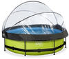 EXIT Lime Pool ø300x76cm mit Filterpumpe und Abdeckung - grün