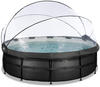 EXIT Black Leather Pool ø488x122cm mit Sandfilterpumpe und Abdeckung und...