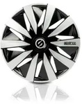 Sparco Radkappen 15 Zoll Lazio Schwarz Silber 4x - Schwarz/Silber