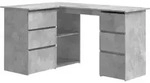 vidaXL Eckschreibtisch Betongrau 145x100x76 cm Holzwerkstoff - Grau