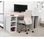 Gaming Tisch TEZAUR 1B Wei&szlig; - Computertisch mit LED - 160 cm - Wei&szlig;
