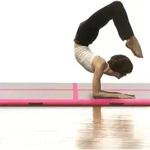 vidaXL Aufblasbare Gymnastikmatte mit Pumpe 400x100x10 cm PVC Rosa - Rosa