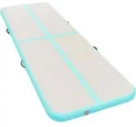 vidaXL Aufblasbare Gymnastikmatte mit Pumpe 600x100x10 cm PVC Gr&uuml;n - Gr&uuml;n