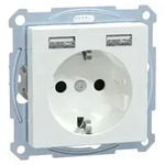 Merten Schuko-Steckdose MEG2366-0325 m.USB Ladeger&auml;t aktivwei&szlig; gl&auml;nzend - Wei&szlig;