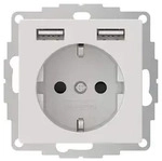 Schutzkontakt-Steckdose 2USB inCharge Pro, 2x USB, 2,4 A, reinwei&szlig; matt