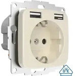 2USB inCharge PRO SI mit 2 x USB/A, 2400 mA Cremeweiss, VDE, KEMA