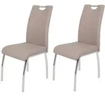 Hela Tische, 2er Set Esszimmerstuhl, Vierfu&szlig;stuhl Susi - Kunstleder Beige -