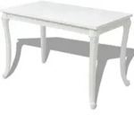 vidaXL Esstisch 116 x 66 x 76 cm Hochglanz Wei&szlig; - Wei&szlig;