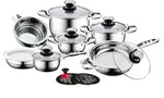 AURICH 16-teiliges Topf-Set, Edelstahl rostfrei - Silber