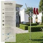 tectake&reg; W&auml;schespinne aus Aluminium wetterfest 150 x 150 x 196 cm - Grau