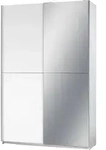 Garderobenschrank - Wei&szlig; matt - 125 x 195 cm - mit Spiegel - Wei&szlig;