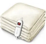 sinnlein&reg; Heizdecke aus Pl&uuml;sch 160 x 120 cm Creme S&Uuml;D | elektrische...