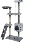vidaXL Katzen-Kratzbaum 150 cm Pfoten-Aufdruck Grau - Grau