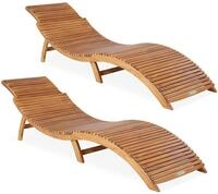 CASARIA&reg; Sonnenliege Klappbar mit Kofferfunktion FSC&reg;-Zertifiziert 2er-Set