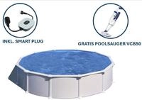 GRE Runder Stahlwandpool in Wei&szlig; KITPR558 &ndash; &Oslash; 550 x 132 cm, Komplettset +...