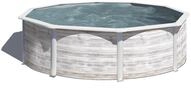 GRE Runder Stahlwandpool mit Nordicoptik KIT350N &ndash; &Oslash; 350 x 120 cm, Komplettset