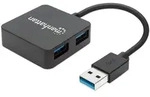 Manhattan USB 3.0 Hub, 4 Ports, Stromversorgung &uuml;ber USB, USB 3.2 Gen 1 (3.1 Gen 1)