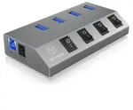 ICY BOX IB-HUB1405, 4 Port USB 3.2 Gen 1 Type-A Hub, Aluminium Geh&auml;use, mit 4x USB