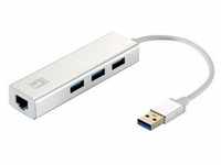 Levelone USB-0503 Gigabit USB Network Adapter, USB Hub