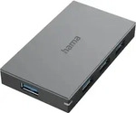 Hama USB-Hub 4 Ports, inkl. Kabel und Netzteil - Grau