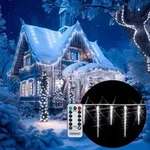 MONZANA&reg; LED Eiszapfen Lichterkette 40 Eiszapfen wei&szlig; Fernbedienung 8 Leuchtmodi