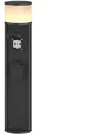 Lucande Sockelleuchte Corban, grau, Steckdosen, G9, IP44 - Schwarz