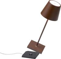 Zafferano Poldina Pro Mini Tischlampe - Aufladbare LED Lampe - 30 cm - Braun