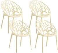 CLP 4er Set Gartenst&uuml;hle Hope mit Lehne stapelbar wetterfest UV-best&auml;ndig bis 150
