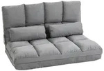 HOMCOM Bodenstuhl 2-in-1 Bodensessel Bett mit R&uuml;ckenlehne Verstellbar Grau -