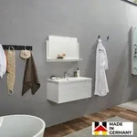 HOME DELUXE - Badm&ouml;bel-Set - WANGEROOGE BIG Wei&szlig; - Medium - inkl. Waschbecken...