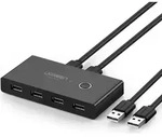 UGREEN USB 2x4 Sharing Switch Selector Black - Schwarz