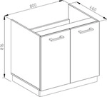 Sp&uuml;lenunterschrank Vicco R-Line Wei&szlig; Hochglanz 80 cm ohne Arbeitsplatte, Model