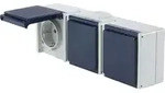 as-Schwabe Aufputz-Steckdose 3-fach waagerecht 230V 16A IP54 - Grau