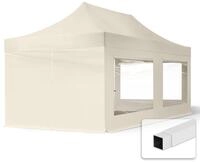 TOOLPORT 3x6m Stahl Faltpavillon, inkl. 4 Seitenteile, creme