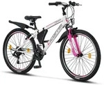Licorne Bike Guide Premium Mountainbike Shimano,Farbe:Wei&szlig;/Rosa;Zoll:26 - Wei&szlig;
