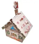 Christbaumschmuck Glas Adventskalender Adventshaus 4-5 cm 24 Anh&auml;nger - Bunt