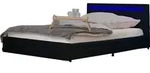 HOME DELUXE - LED Bett NUBE - Schwarz, 140 x 200 cm - inkl. Lattenrost und...