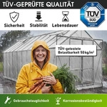 BRAST Gew&auml;chshaus Aluminium mit Fundament | 430x250x205cm | 6mm...