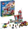 LEGO 60320 City Feuerwache mit Garage, Feuerwehrauto und Hubschrauber