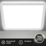 LED Panel Deckenleuchte Ultraflach Backlight Slim 29cm wei&szlig; quadratisch Briloner -