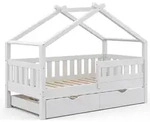 Hausbett Vitalispa Design Wei&szlig; 80x160 cm mit G&auml;stebett, Model 35965 - Wei&szlig;