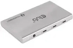 Club3D Thunderbolt4 5-in-1 HUB > 3xThunderbolt/1xUSB Bu/Bu retail - Silber