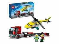 LEGO 60343 City Hubschrauber Transporter, Spielzeug ab 5 Jahren mit LKW,