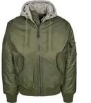 Brandit - MA1 BOMBER Hooded Jacke oliv - 5XL - Gr&uuml;n - 5XL
