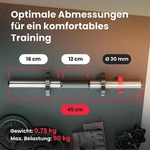 Hop-Sport Hantelset 75 kg 1x Langhantel-Stange, 1x SZ Curl-Stange, 2x Kurzhanteln,
