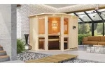 Karibu Sauna Innensauna Amelia 3 Eckeinstieg Ofen 9 kW externe Strg easy 245x210x202