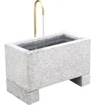 Dehner Gartenbrunnen Salzburg, ca. 60 x 72 x 35 cm, Granit/Metall, grau/gold - Grau